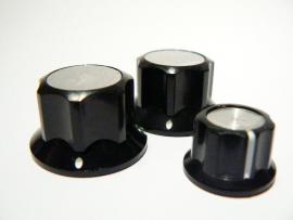 KNOB JB BLACK SILVER PLATE BIGGER